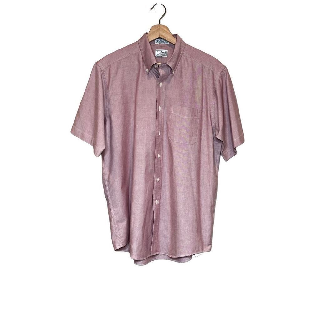 L. L. Bean red short sleeve button up shirt size 16